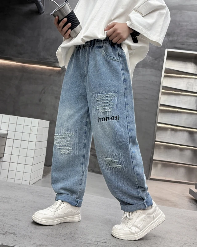【春季新品】男童牛仔裤2025新款春装长裤中大童裤子儿童春秋休闲裤