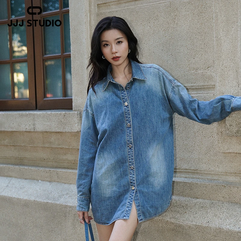 JJJ STUDIO 牛仔蓝色牛仔上衣 JUWFW1C286