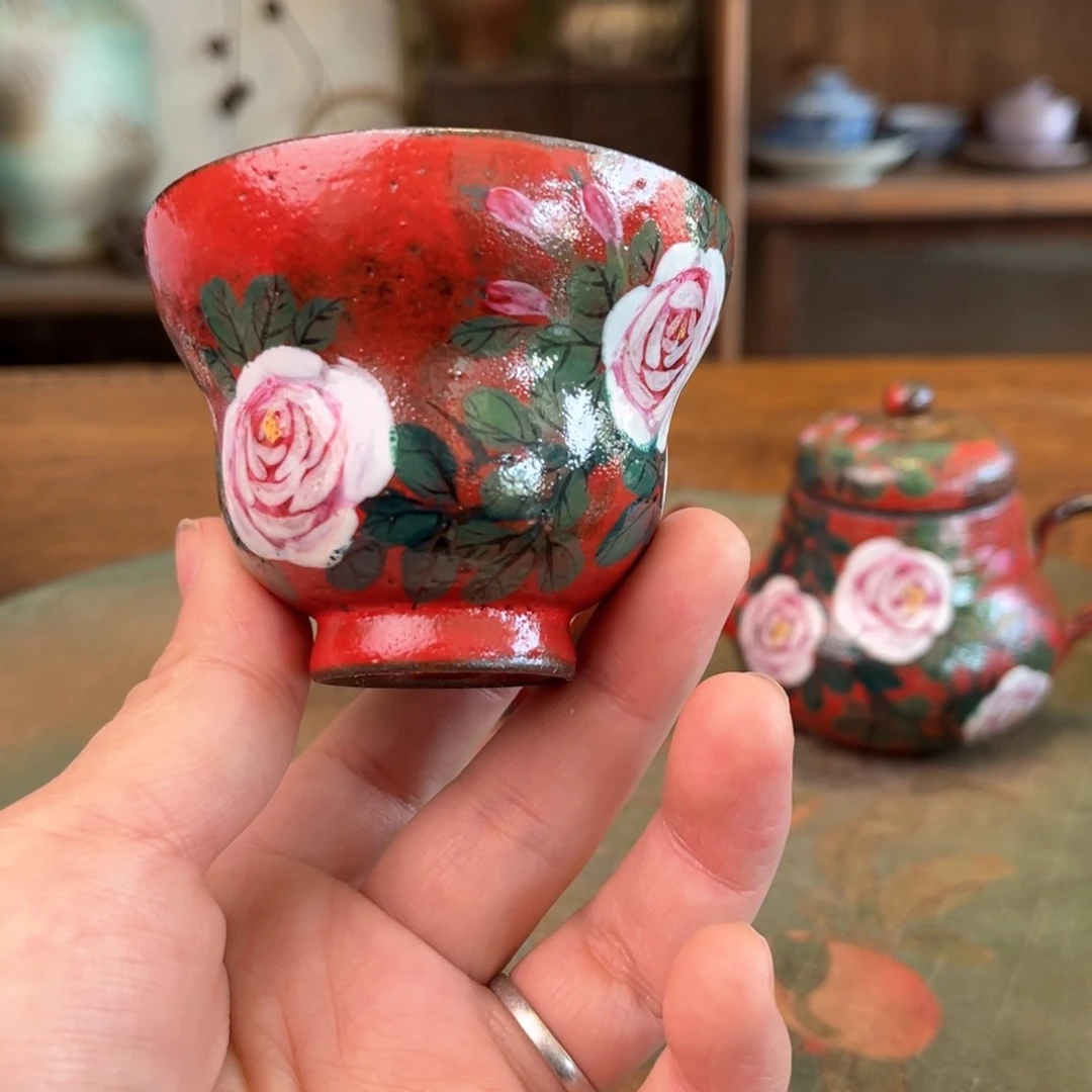 杯颖*柴烧手工手绘陶瓷