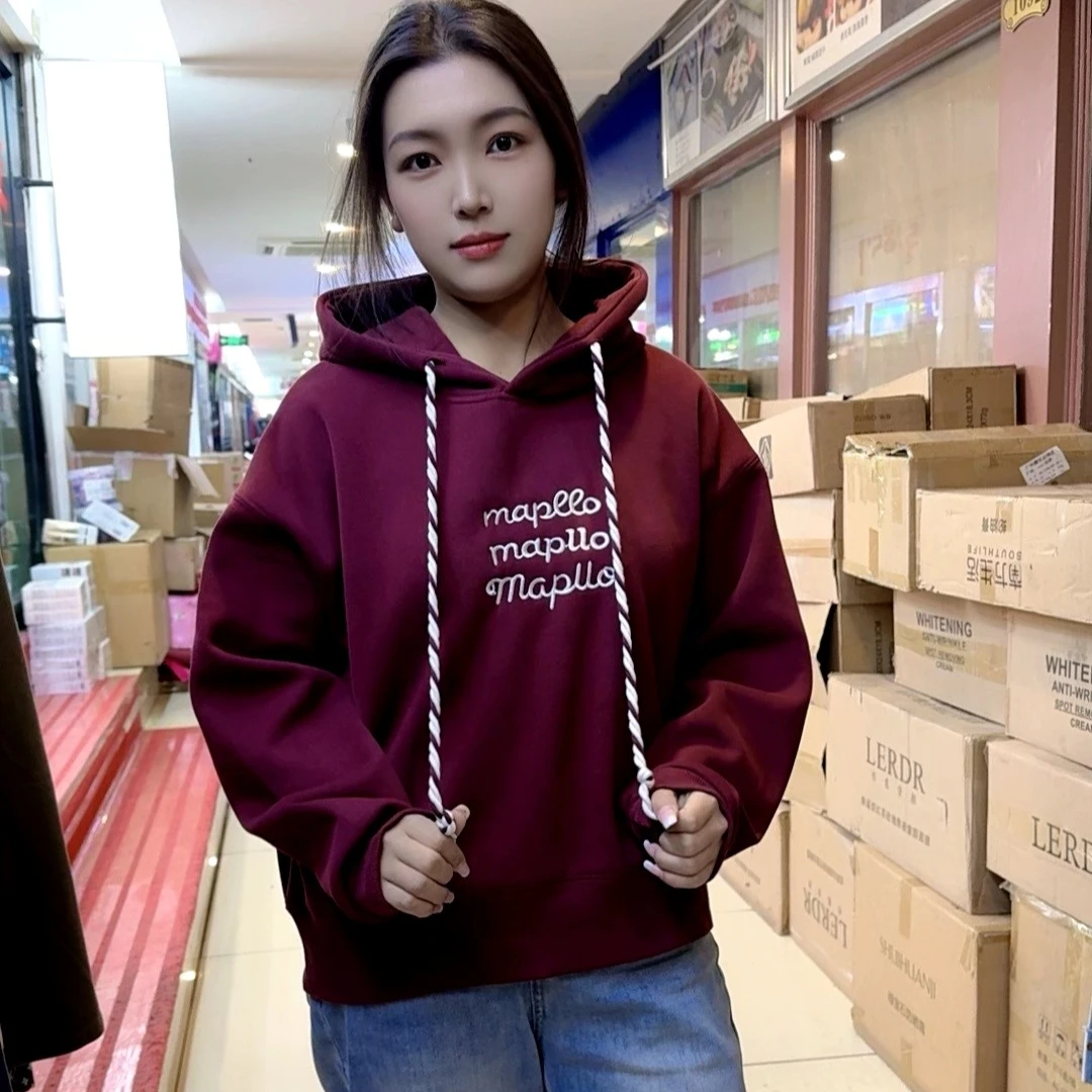 新款时尚加绒加厚款小版休闲百搭卫衣