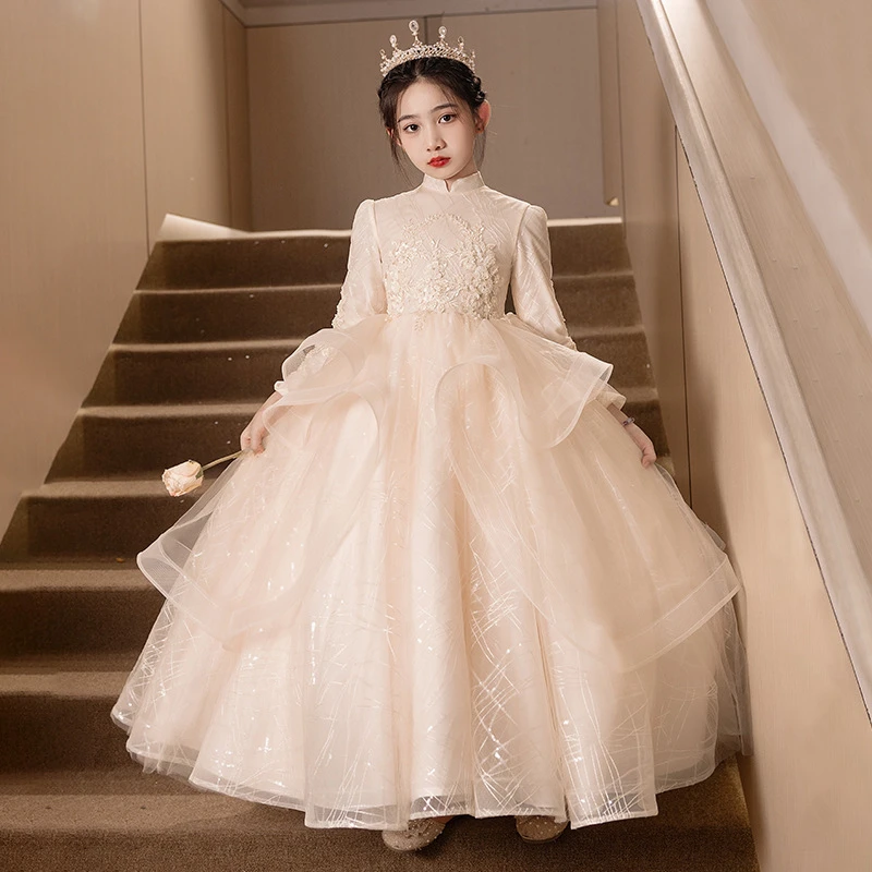 女童礼服花童婚礼小女孩十岁生日宴钢琴演奏晚礼服公主裙儿童婚纱