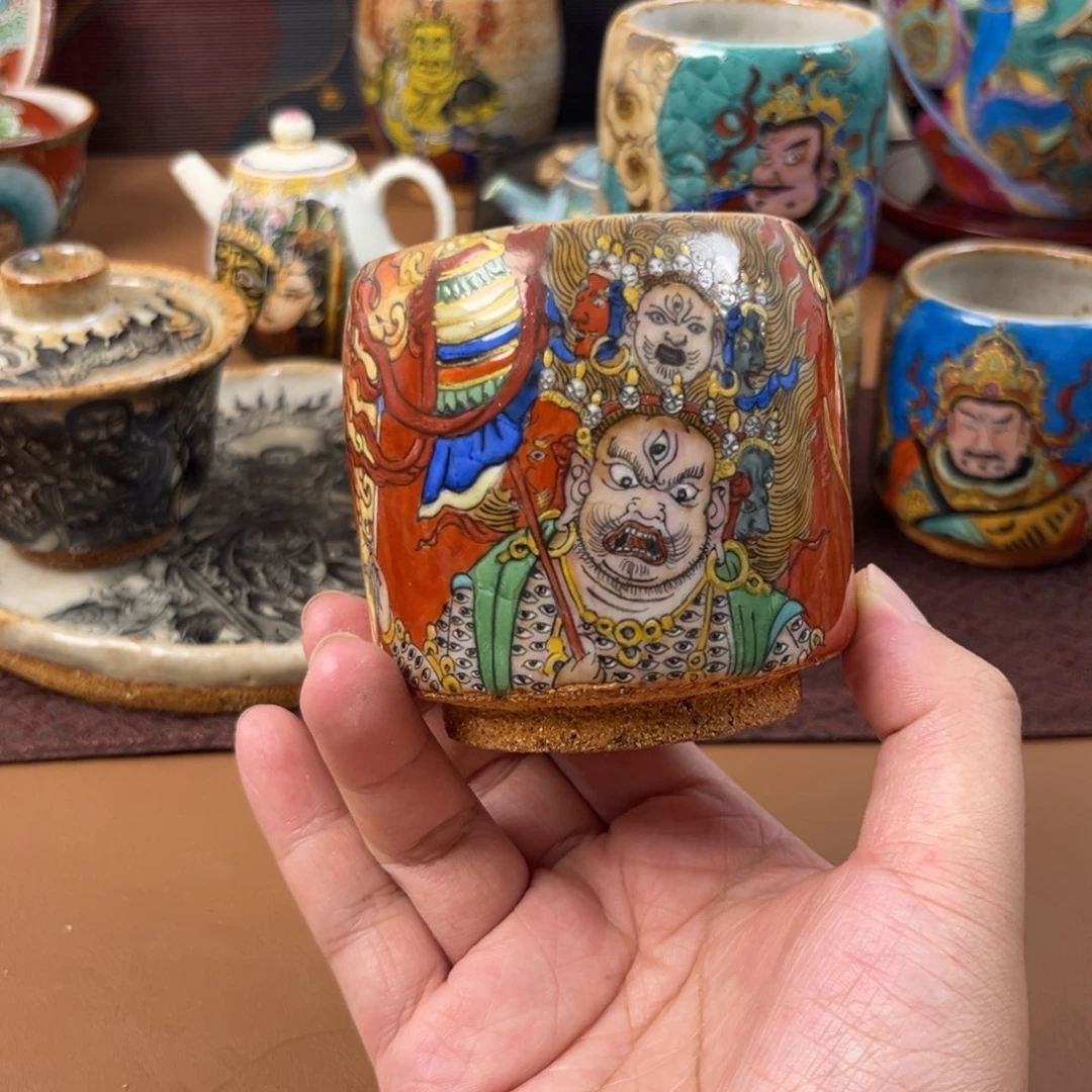 手工手绘罗睺罗茶杯