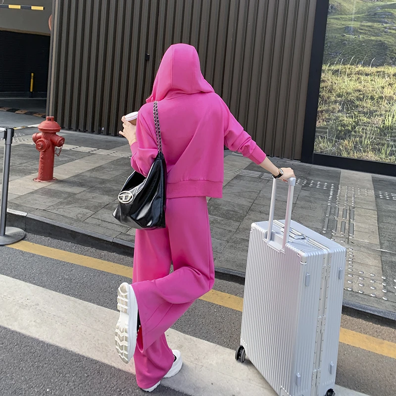 套装卫衣运动时尚休闲连帽宽松春秋休闲套装女两件套连帽长袖