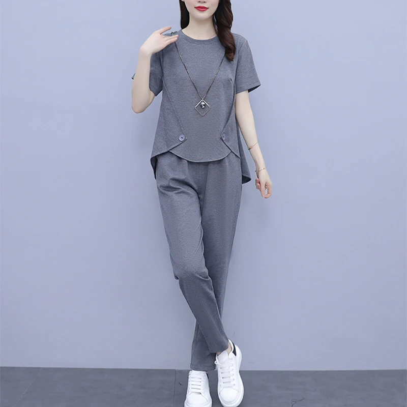 YX#【190斤可穿】时尚套装新款夏款小香风时尚显瘦两件套DY9894