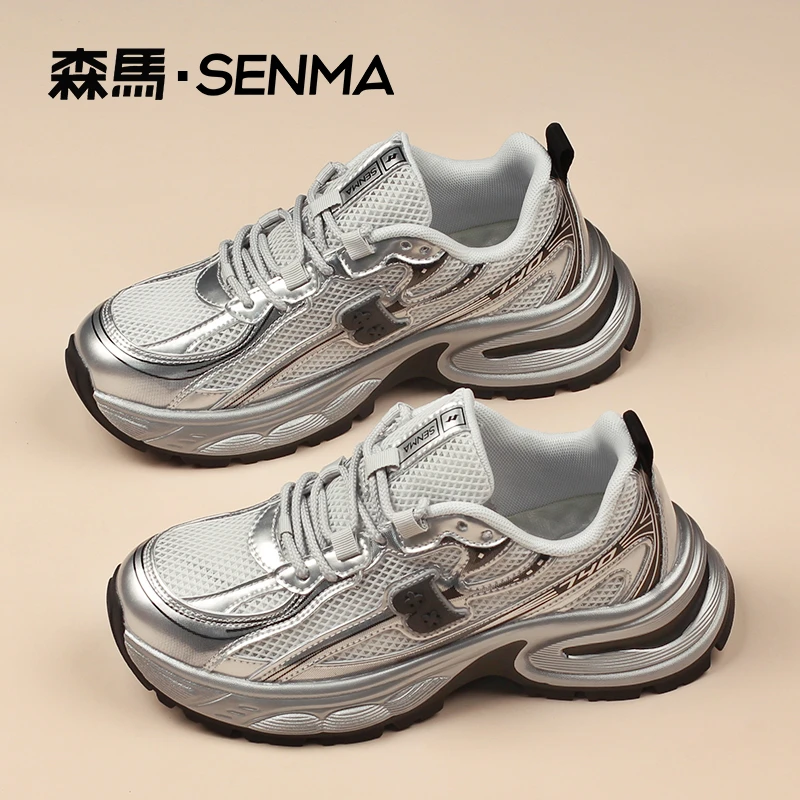 SENMA/森马透气网面老爹鞋情侣款厚底休闲鞋跑步鞋女运动鞋2438