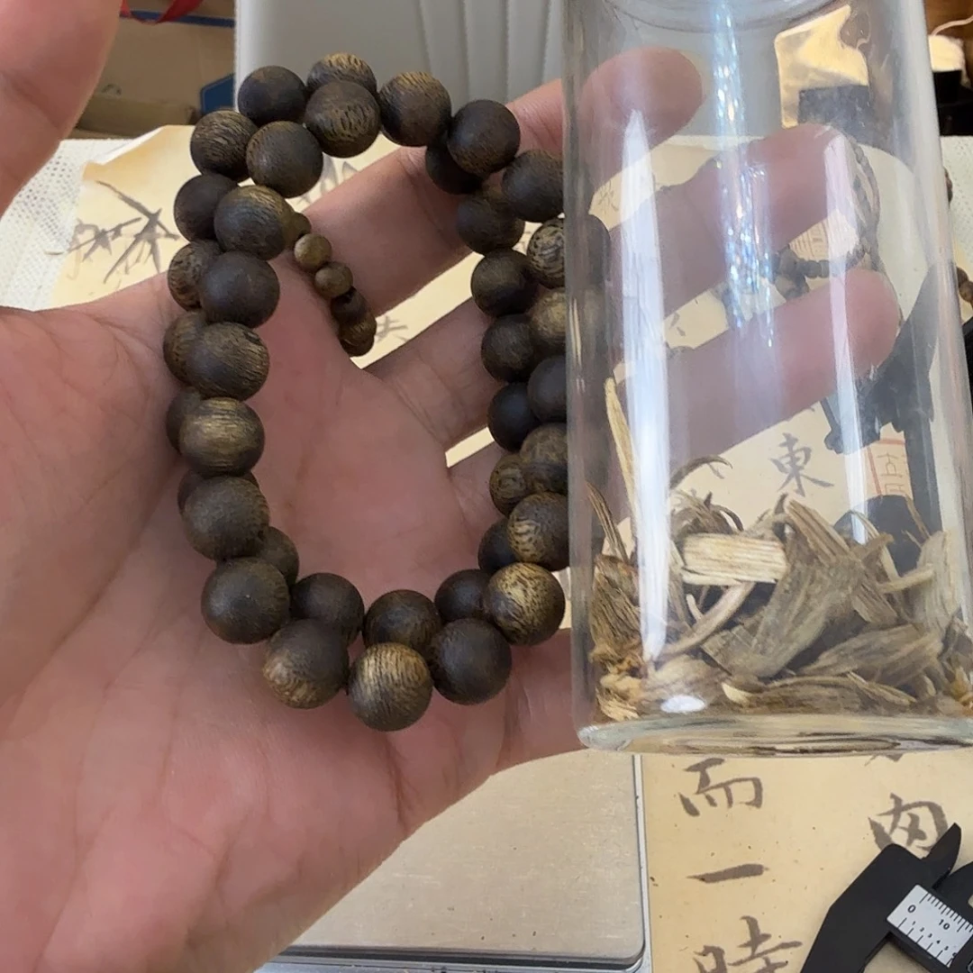 沉香沉香碎屑圆珠1.0单圈9克多样性发一