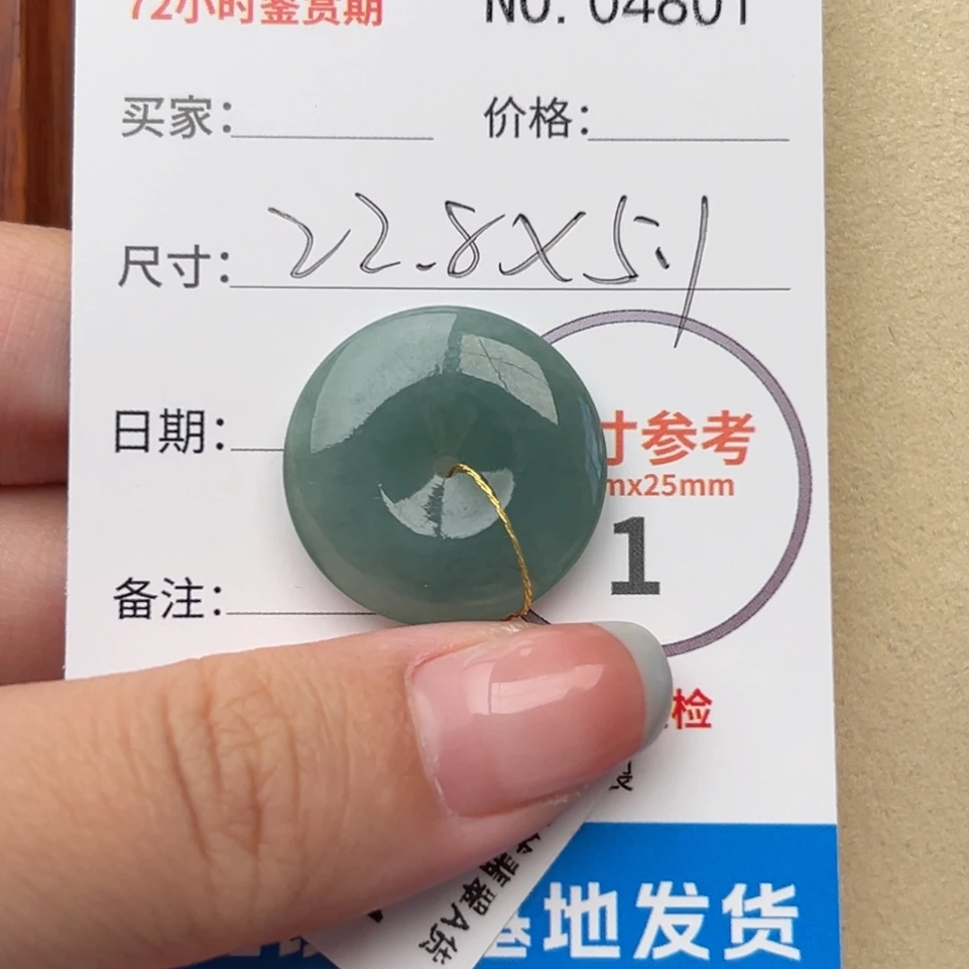 翡翠颈饰未镶嵌平安扣4801