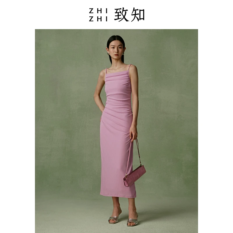 致知 回波乐 尤莱特穿搭修身连衣裙2024夏季新款法式ZZ2DMWL9009