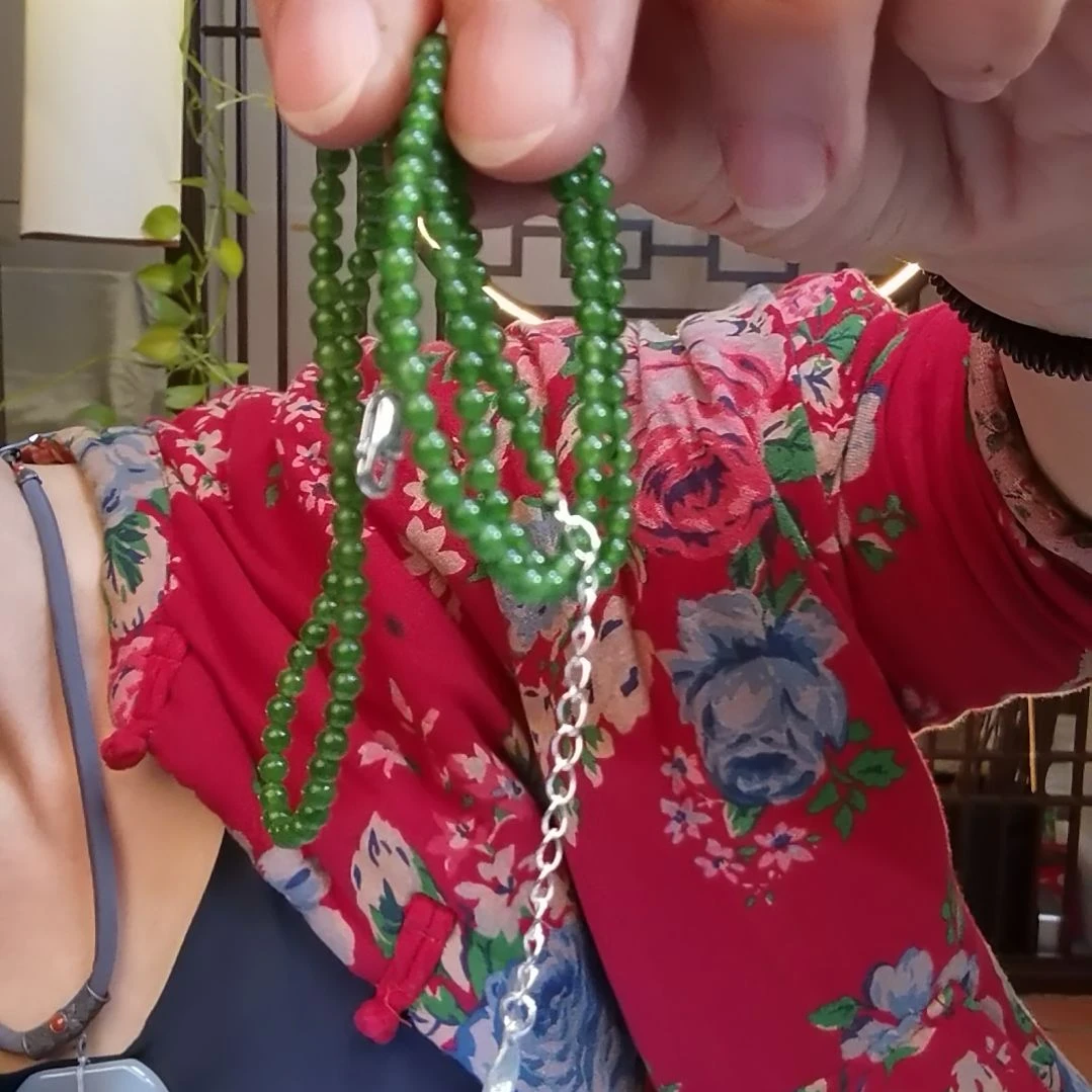 和田玉颈饰未镶嵌青*