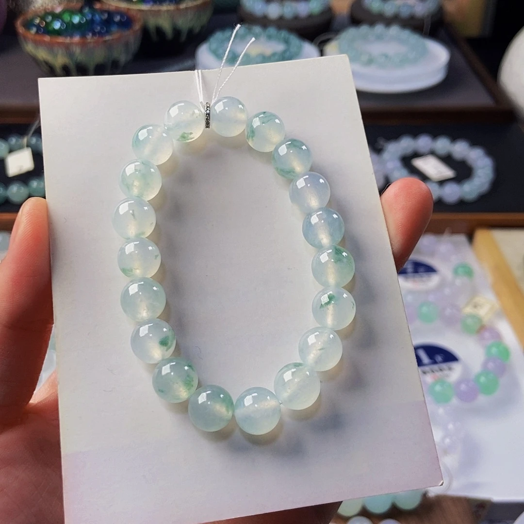 定制翡翠未镶嵌翡翠手串卡9.8