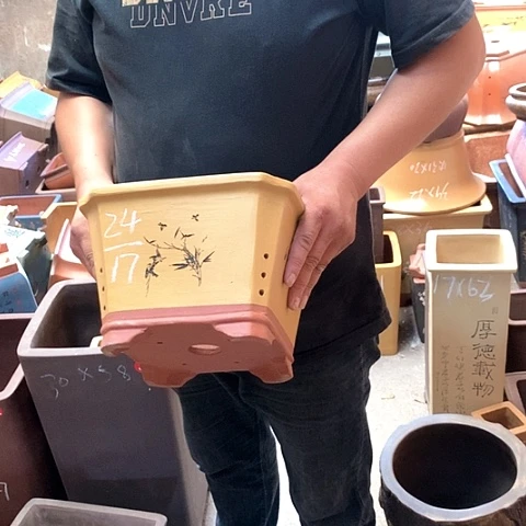 紫砂花盆手工艺品