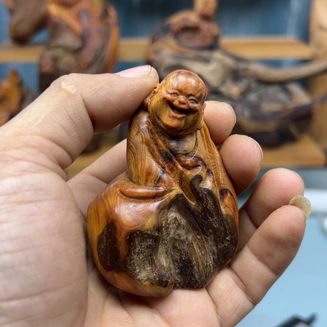 周***木崖柏木摆件手把件