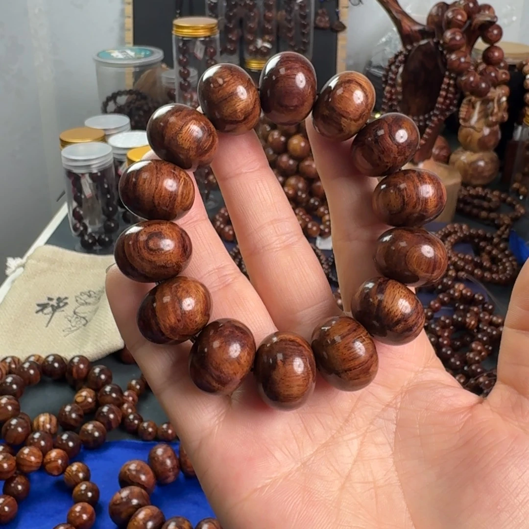 仙***人黄花梨/降香黄檀手串/手链1.5×2.0算盘珠海南黄花梨手串