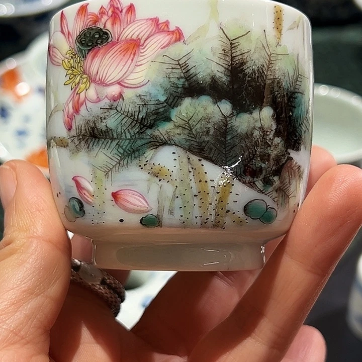 林喜红老派粉彩手工手绘