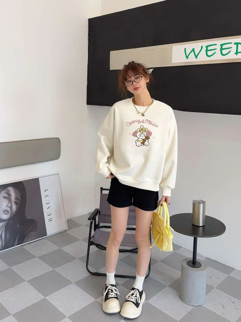 阿悄家 春款 可爱小狗圆领卫衣#7120