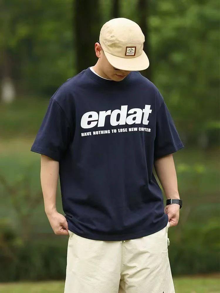 夏季新款310g重磅圆领短袖T恤男女复古宽松休闲百搭半袖-1129