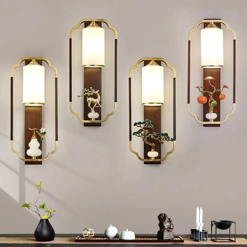 新款国风款壁灯客厅房间卧室装饰墙壁灯简约大气护眼新中式壁灯