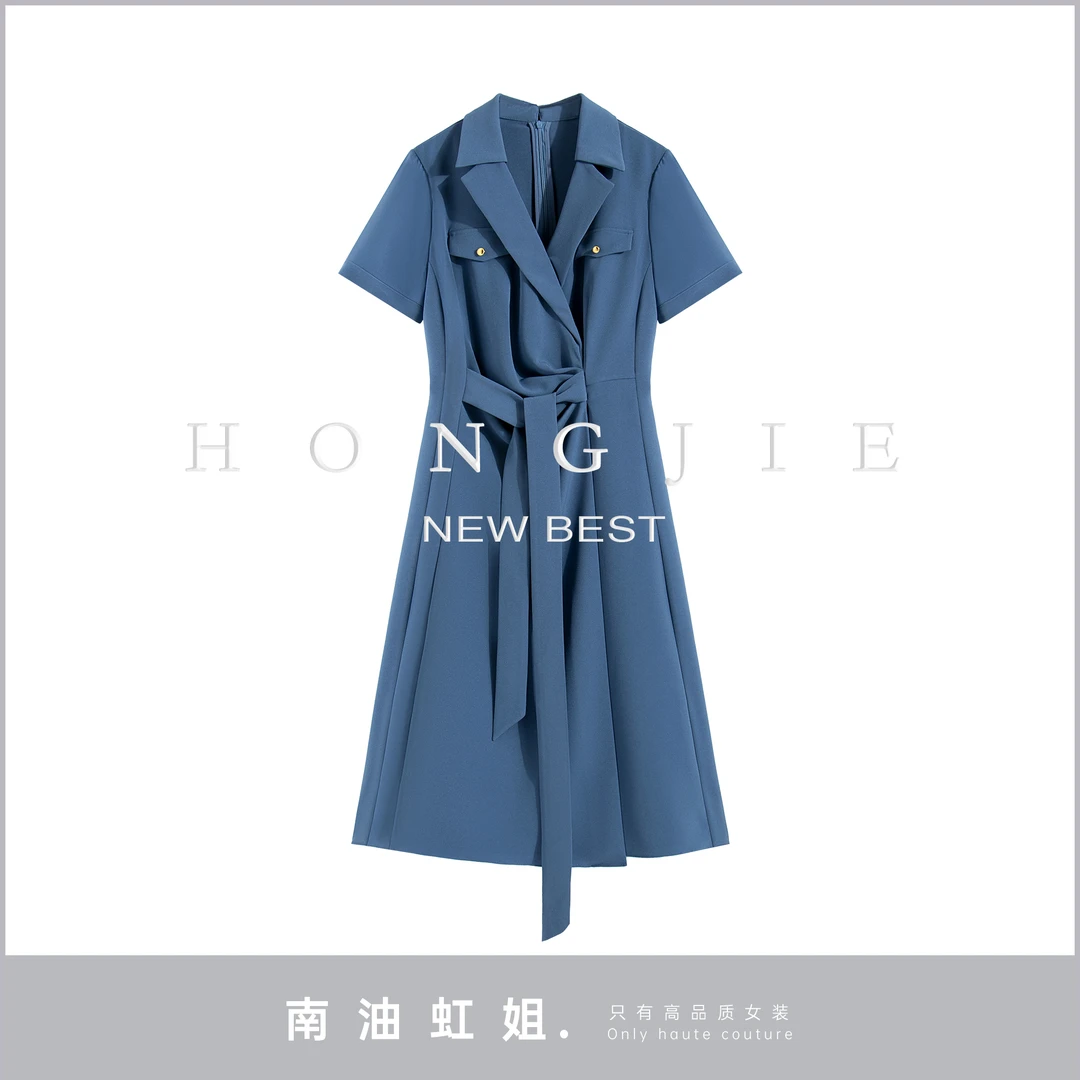 【南油虹姐】夏季新款显瘦气质轻奢时尚夏季黑色法式连衣裙