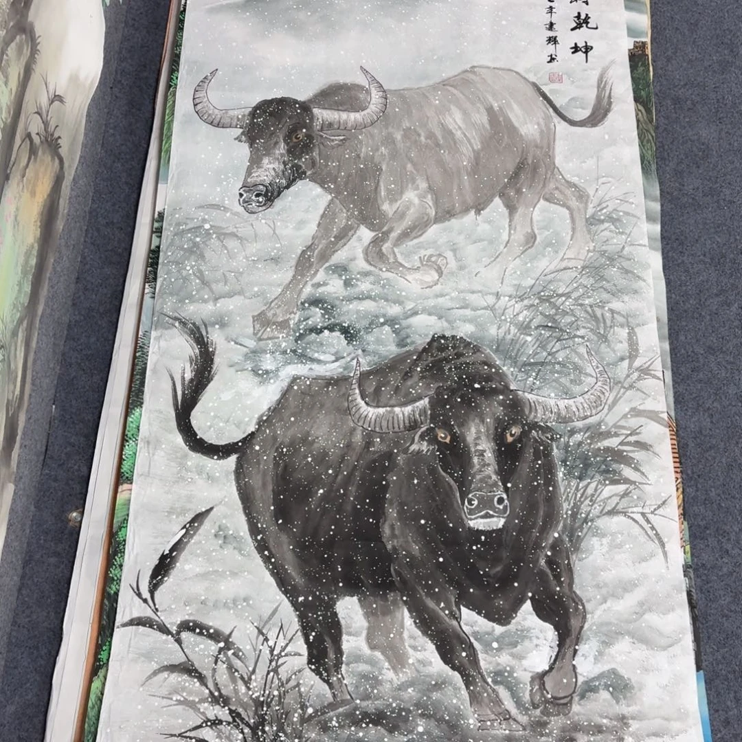 国画140×70扭转乾坤手绘画画画