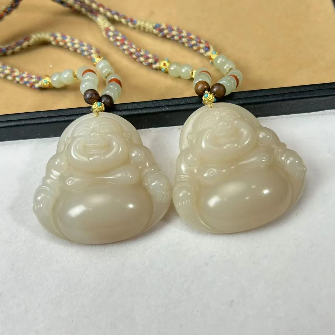 【睿泽鉴宝】和田玉藕粉佛公多样性发一 47*47*10 V0068