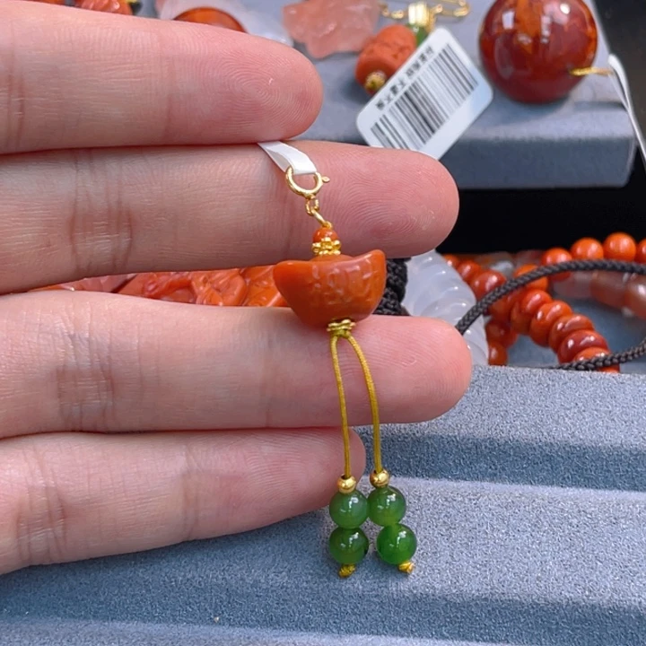 南红玛瑙多样性发一未镶嵌招财进宝元宝滴流