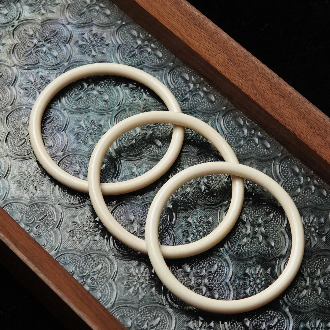 天然猛犸牙6mm手镯单圈