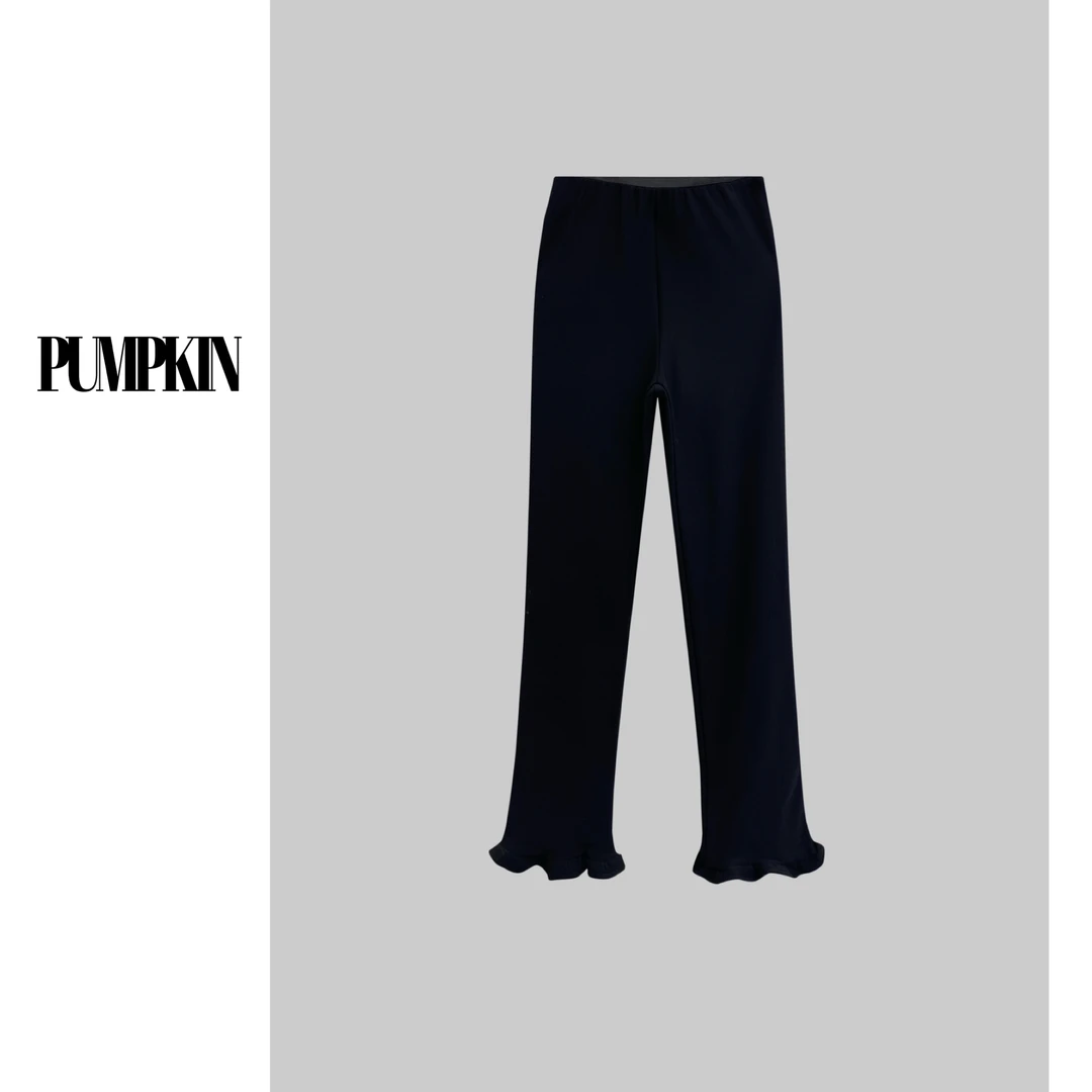 【断码清清No退No换】·大码夏季花边裤边显瘦洋气百搭微喇九分裤