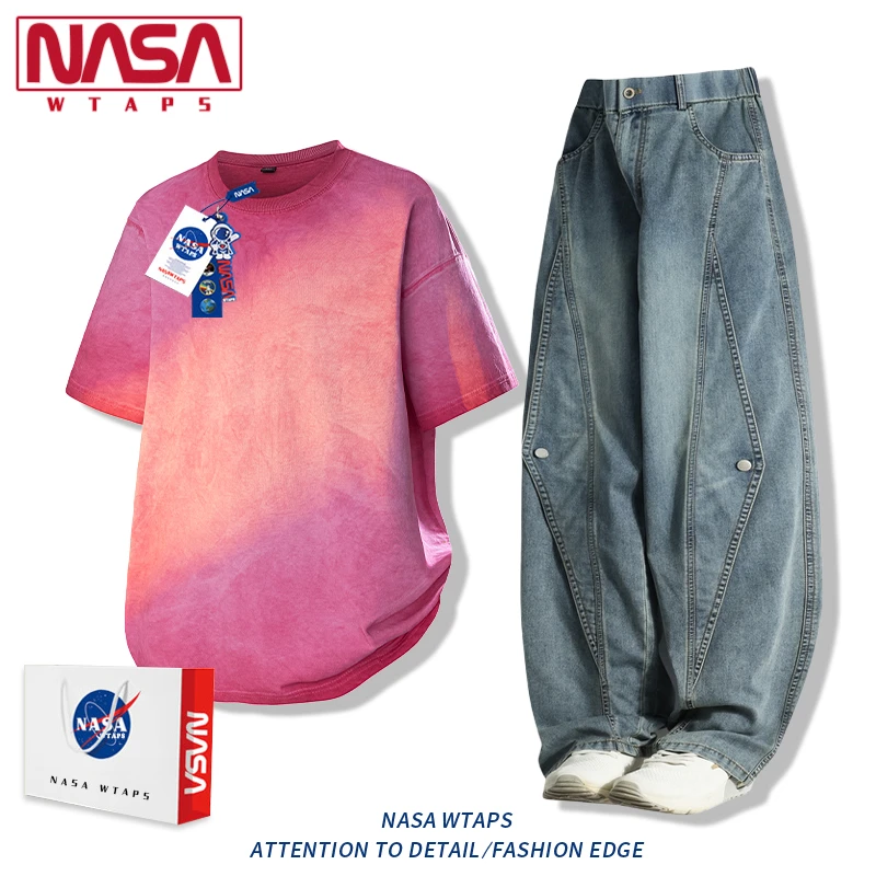 NASA WTAPS索罗娜冰丝短袖男t恤夏季高级感吸汗透气运动休闲套装