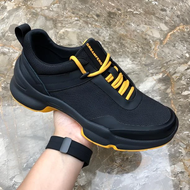 男鞋2025夏季新款厚底百搭休闲鞋网面透气轻便舒适时尚运动鞋鞋子