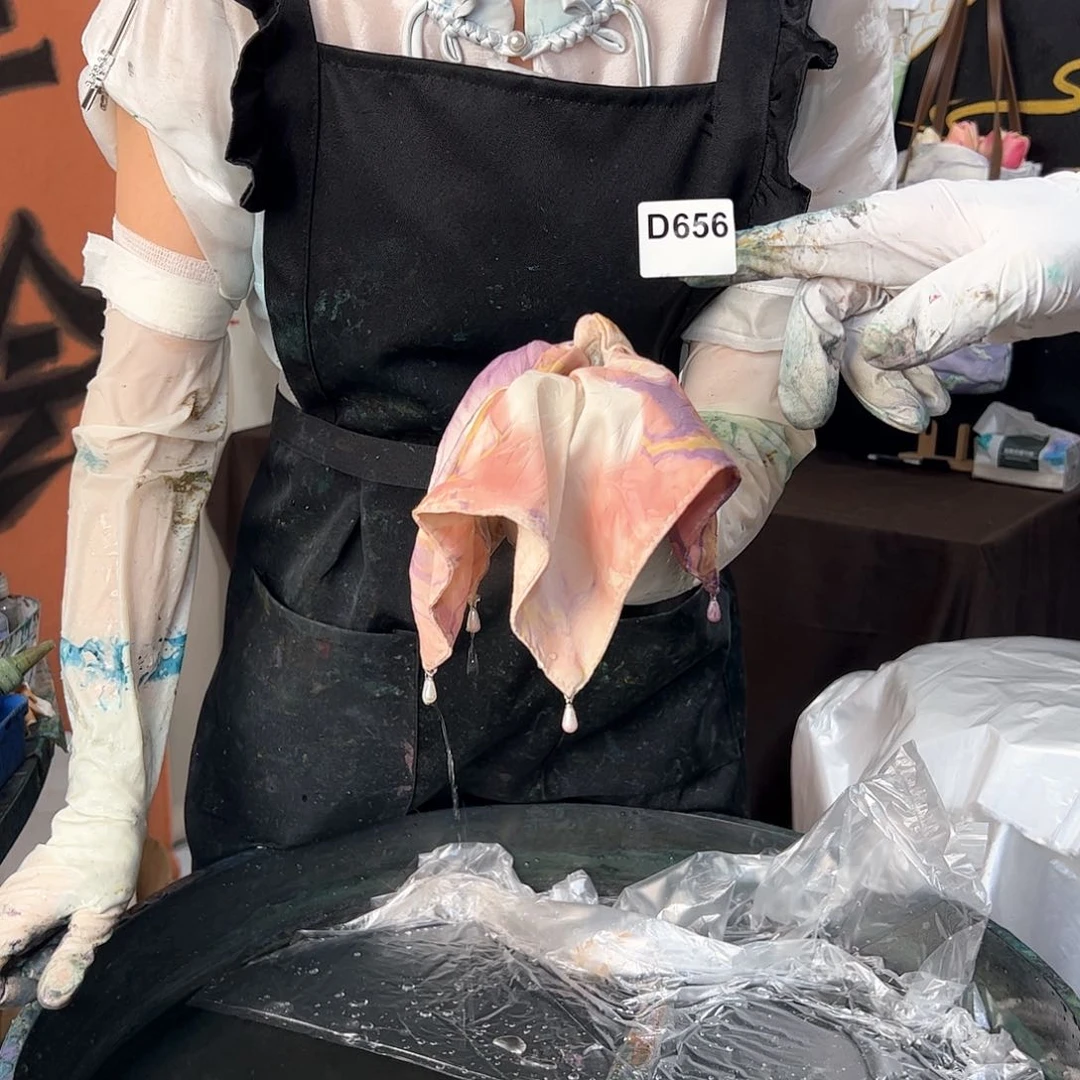 656粉黄紫珍珠发圈手作