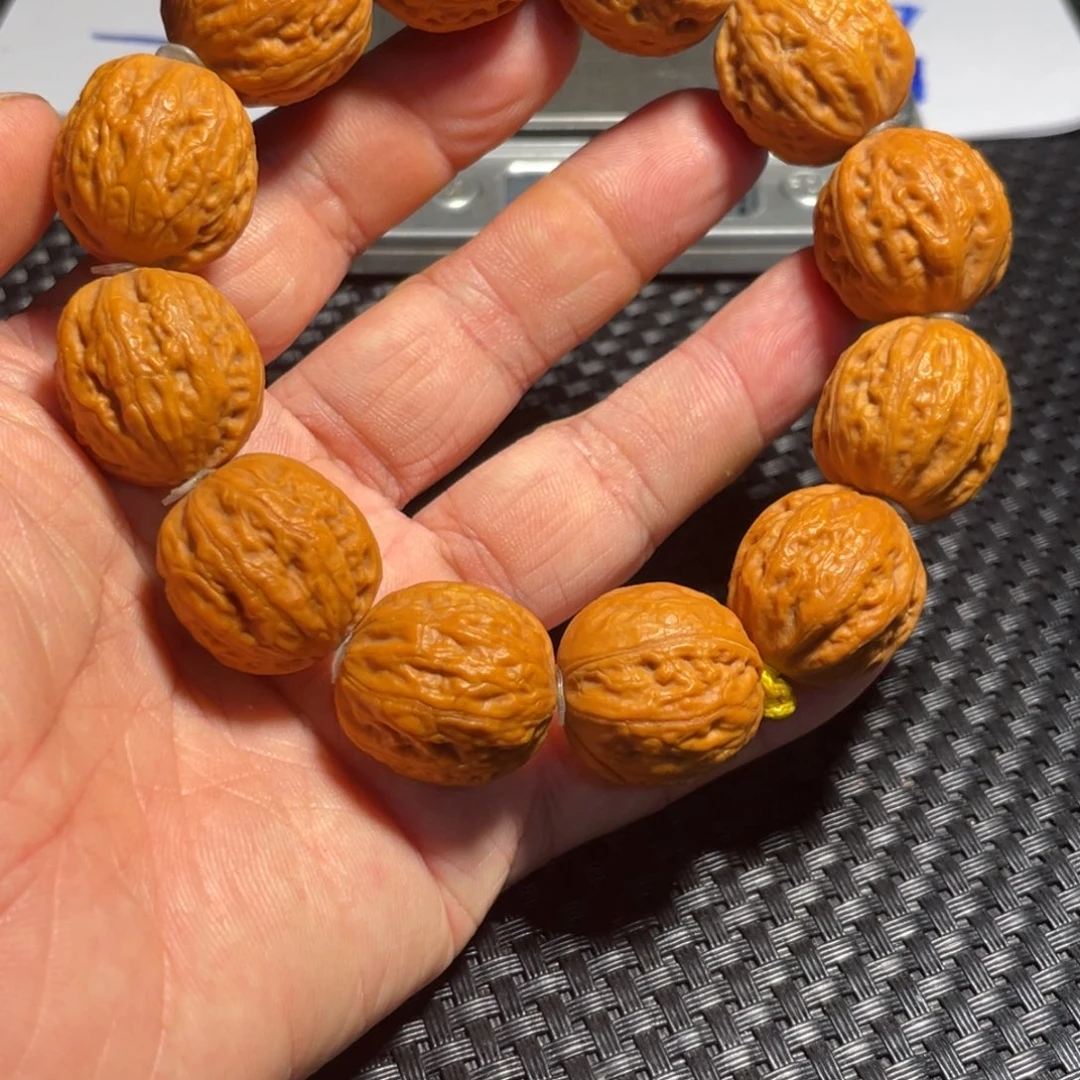 文玩核桃手串陨石纹元宝20