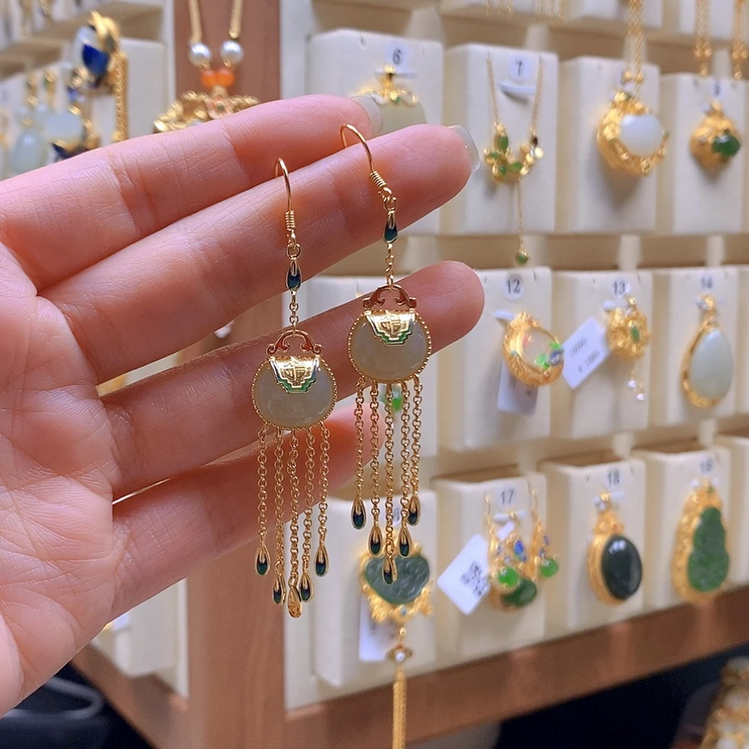 和田玉银S925镶嵌颈饰