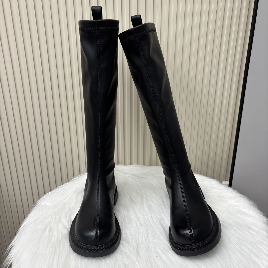 2025新款时装女靴加绒弹力小个子沙丘废土风城市游牧风欧若假日风