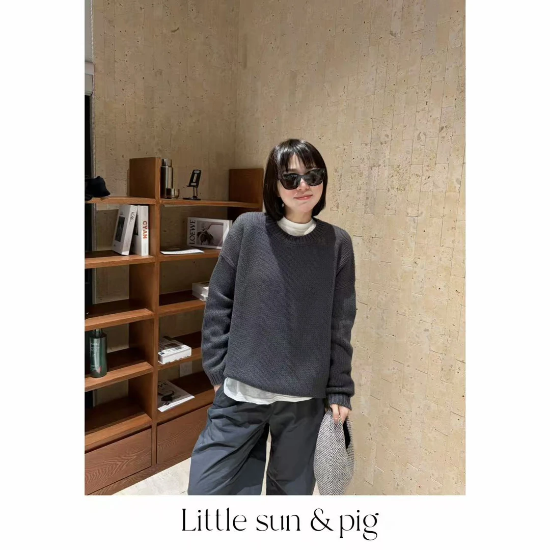 日系极简风针织衫 no退no换