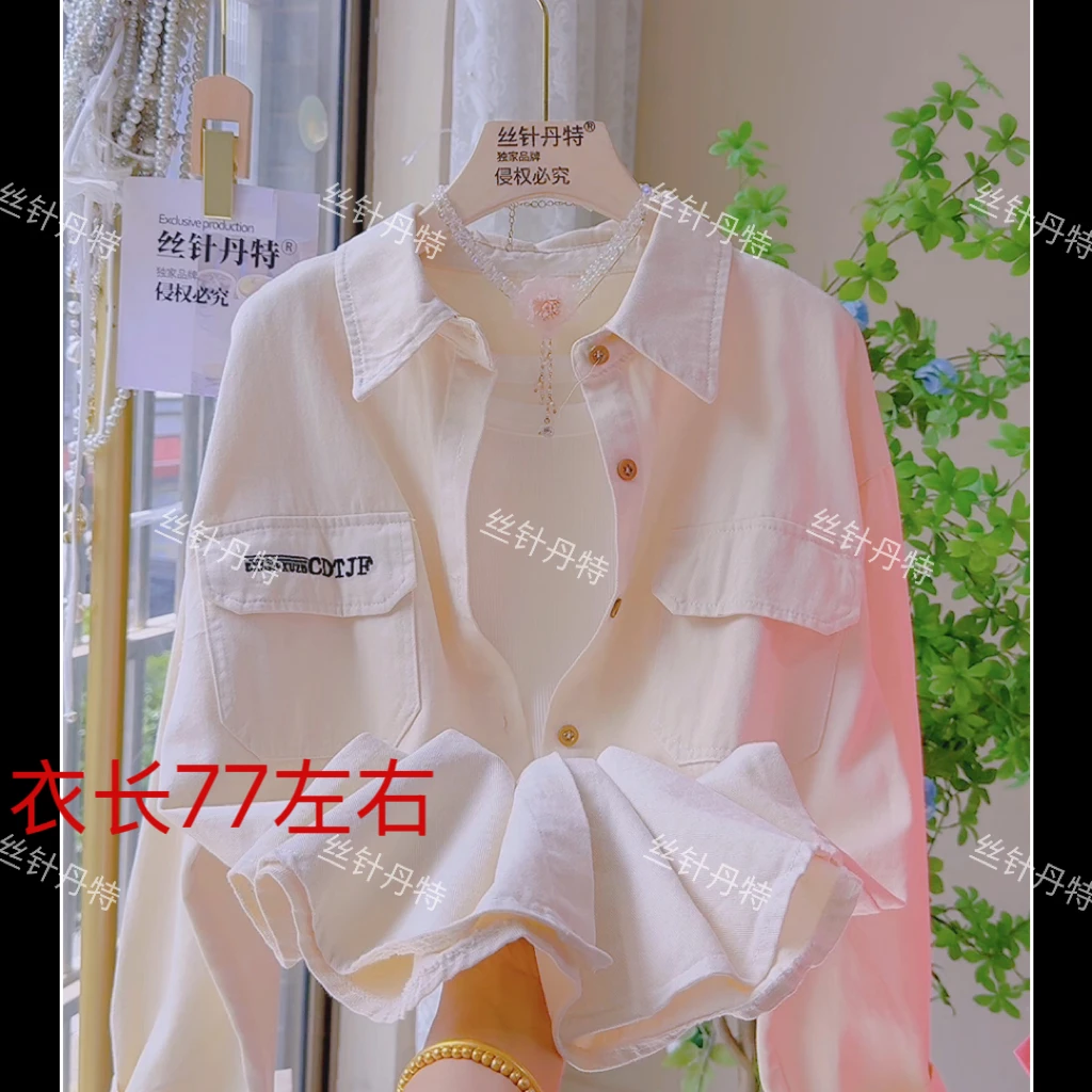 名8203 慵懒风宽松衬衫外套女韩版休闲百搭上衣长袖牛仔衣