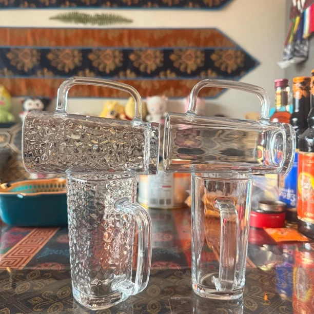 拉萨发货高级轻奢优雅网红玻璃杯手工茶杯家用水杯水具茶具透明