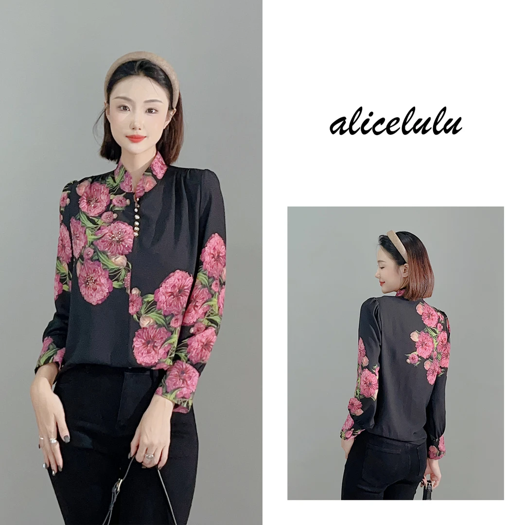 1 ALICE 花开富贵衬衫优雅印花 柔美浪漫 S2140646W