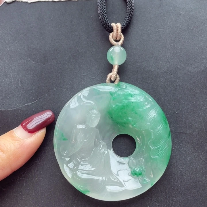 石英质玉吊坠(不含链)未镶嵌紫**叶