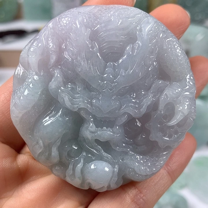 翡翠未镶嵌颈饰霸气侧漏龙行天下福利两面工艺福利