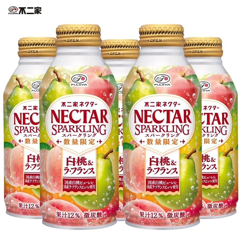 日本进口不二家白桃梨汁味微碳酸饮料果汁12%高颜值数量限定款