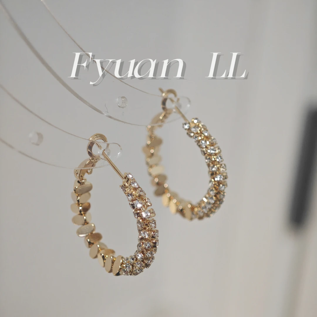 铜合金耳饰 [有耳夹]简约耳环女2025新款爆款小众高级感耳圈耳饰