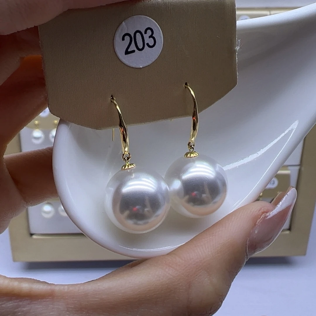 淡水珍珠耳饰18K金镶嵌