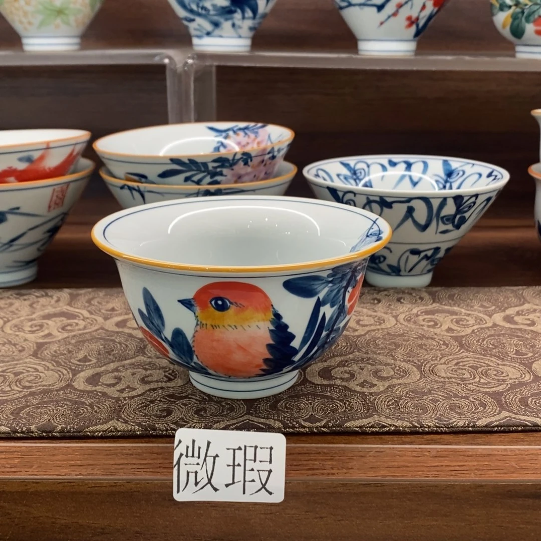 釉下彩老陶泥手工绘制