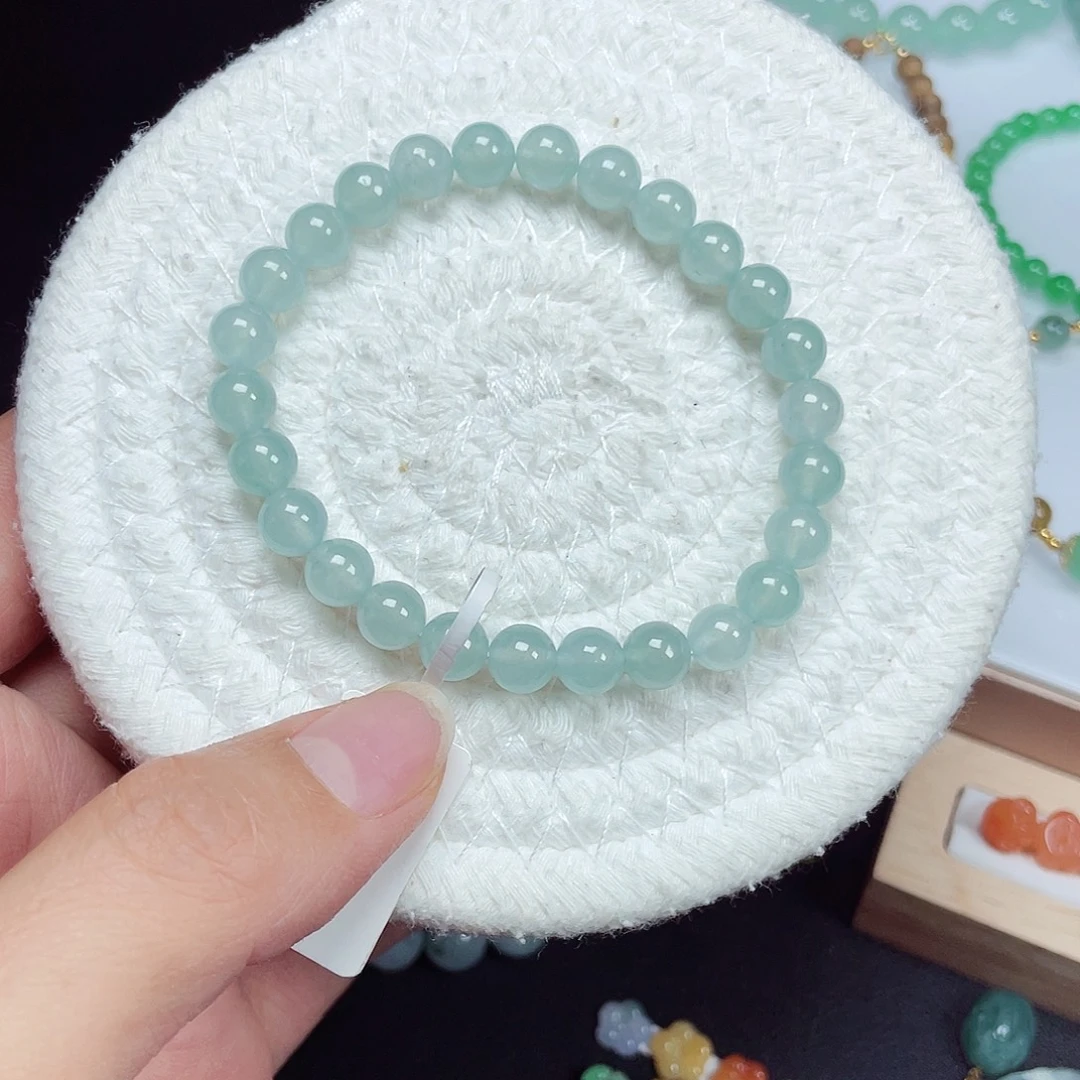 翡翠未镶嵌手链天然缅甸翡翠A货卡7
