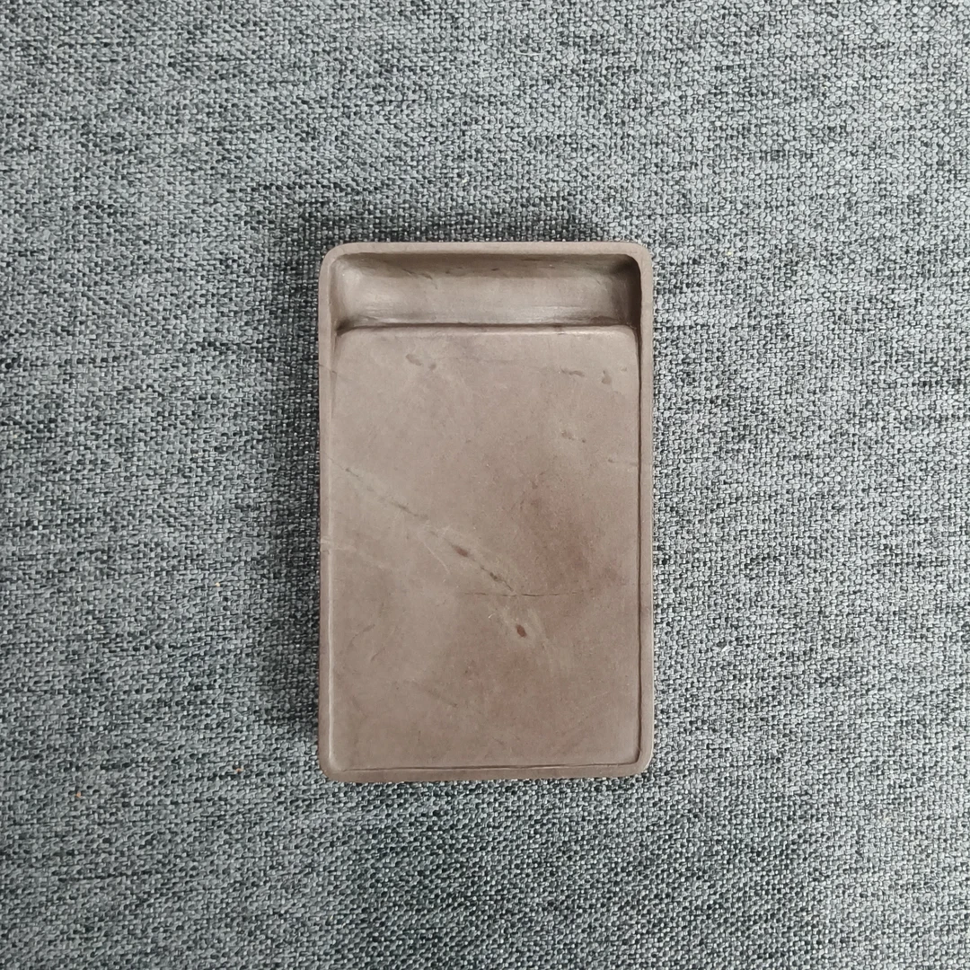 老坑洮砚，喇嘛崖老坑鸊鷉血全手工小门字砚，尺寸8.9*5.5*1厘米