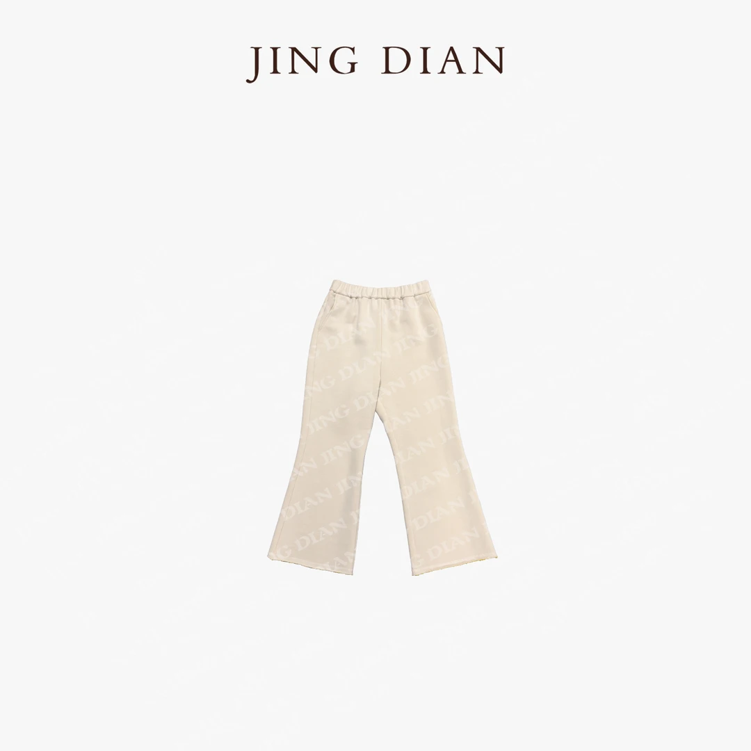 【JING DIAN】小众设计师款奶茶色圆领小口袋简约卫衣