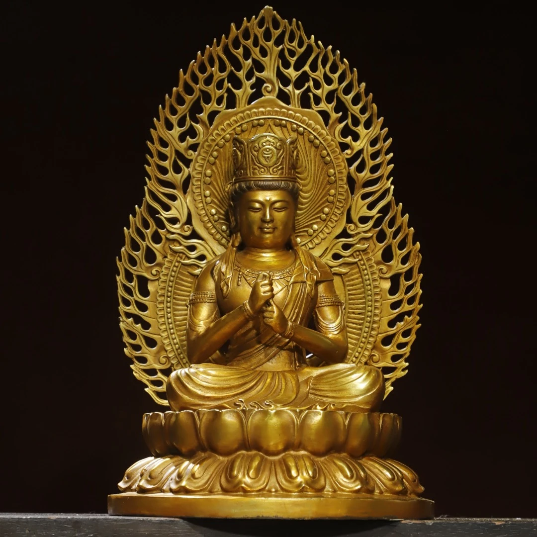 藏传黄铜鎏金大持金刚高41厘米  宽25厘米 厚25厘米  重5.75公斤
