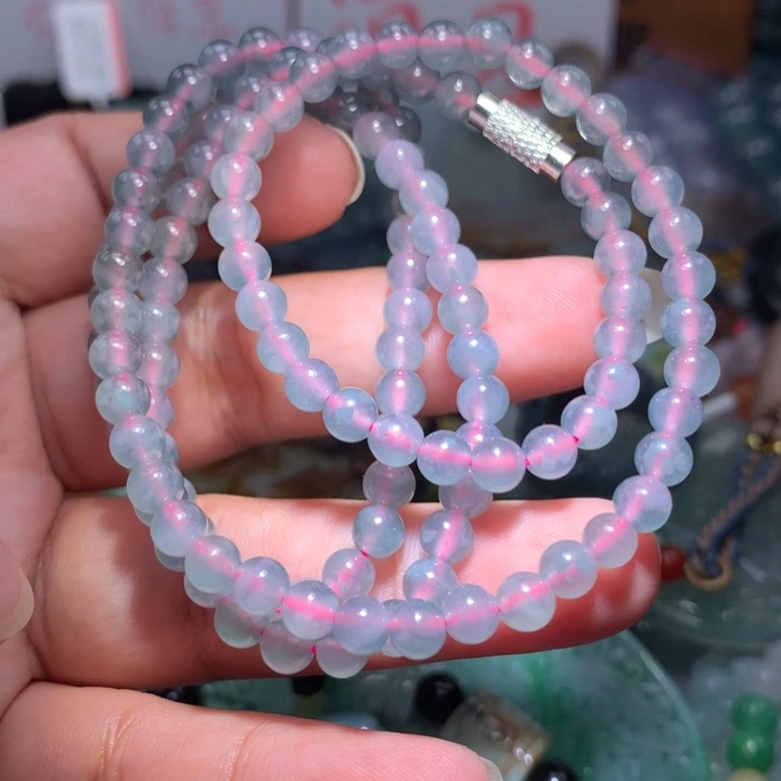 翡翠项链未镶嵌保真天然A货翡翠