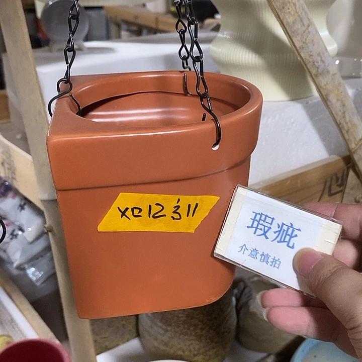 紫砂花盆多肉植物盆瑕疵有孔