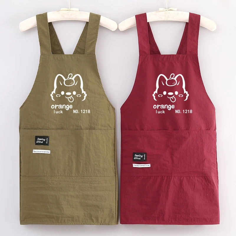 夏季厨房薄款围腰防泼水做饭耐脏餐饮防油男女工作服罩衣无袖定制